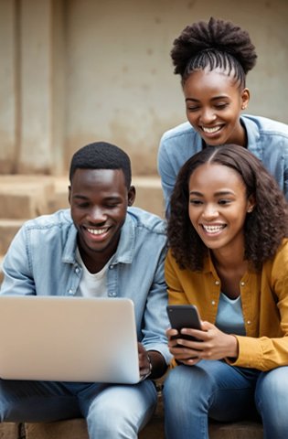 Youth watching educational videos on a laptop and smartphone about preventing sexually transmitted diseases.